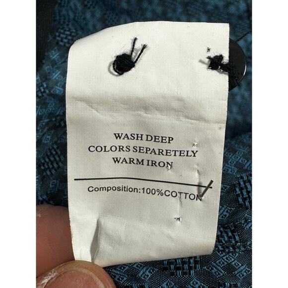 Barabas Signature Men's Classic FitBlue Black Button Up Dress Shirt - Size XL - Picture 5 of 5